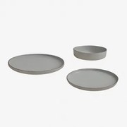 Conjunto De Louça De 12 Peças Em Grés Ronilena Cinzento Golfinho - Castanho - Sklum