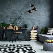 Candeeiro de Teto Sivani – Preto – 50 cm x 112 cm