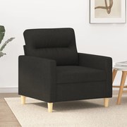 vidaXL Poltrona 60 cm tecido preto