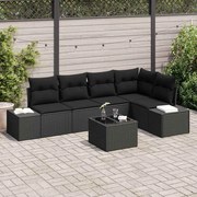 vidaXL Conjunto de Sofá de Jardim de 6 Peças com Almofadas Beje Rattan Polimérico