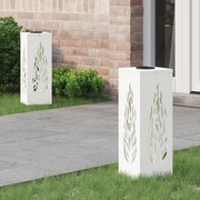 vidaXL Luz Solar LED de Caminho 2 pcs Branco Aço Laminado a Frio