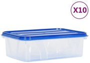 vidaXL Recipientes para alimentos com tampas 10 pcs PP