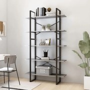 Estante 5 prateleiras 100x30x175 cm contrapl. cinzento-cimento