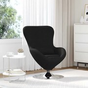 vidaXL Cadeira ovo Preto 63 x 73 x 90 cm tecido