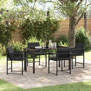 vidaXL Conjunto de Jantar para Jardim 5 pcs Preto vime PE