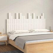 vidaXL Cabeceira de parede 146,5x3x80cm madeira de pinho maciça branco