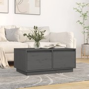 vidaXL Mesa de centro 80x50x35 cm madeira de pinho maciça cinzento