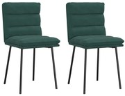 vidaXL Cadeiras de jantar 2 pcs veludo verde-escuro