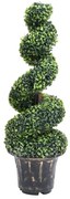 vidaXL Planta artificial buxo em espiral com vaso 100 cm verde