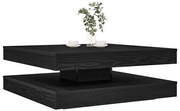 Mesa de centro giratória 360 graus carvalho preto 90x90x34,5 cm