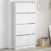 vidaXL Sapateira com 4 gavetas articuladas 80x21x163,5 cm branco