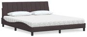vidaXL Cama com colchão 180x200 cm tecido castanho-escuro