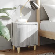 vidaXL Mesas cabeceira c/ pernas madeira 2pcs 40x30x50 cm sonoma cinza