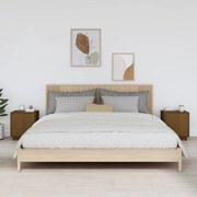 vidaXL Mesas de cabeceira 2 pcs 40x34x45 cm pinho maciço castanho mel