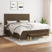 vidaXL Cama com molas/colchão 160x200 cm tecido castanho-escuro