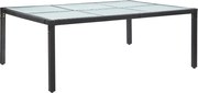 vidaXL Mesa de jantar p/ exterior 200x150x74 cm vime PE preto