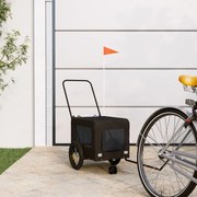 vidaXL Reboque bicicleta p/ animais tecido oxford/ferro preto