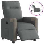 vidaXL Poltrona reclinável elétrica tecido cinzento-escuro