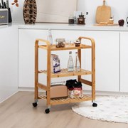 Carrinho de cozinha com rodinhas, armário de armazenamento com gaveta e prateleira para temperos - preto