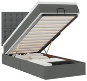 vidaXL Estrutura cama otomana colchão 80x200 cm tecido cinzento escuro