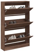 vidaXL Sapateira 80x21x125,5 cm derivados de madeira carvalho castanho