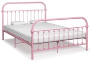 vidaXL Estrutura de cama 120x200 cm metal rosa