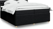 vidaXL Cama com molas/colchão 200x200 cm tecido preto