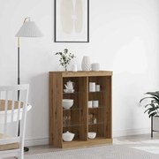 vidaXL Sideboard com Luzes LED Carvalho Artesanal 41x37x100 cm