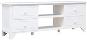 vidaXL Móvel de TV 108x30x40 cm madeira paulownia maciça branco