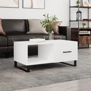 Mesa de Centro Portucale de 90cm - Branco Brilhante - Design Moderno