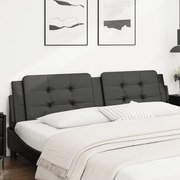 vidaXL Almofadão de cabeceira 200 cm couro artificial preto