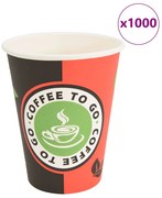 vidaXL Copos de café de papel 1000 pcs 12oz 300ml vermelho e preto