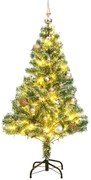 vidaXL Árvore de Natal artificial c/ 150 LEDs conj. bolas e neve 120cm
