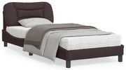 vidaXL Estrutura de cama sem colchão 90x200 cm tecido castanho-escuro