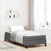 vidaXL Cama Box Outros Cinzento escuro 90 x 190 cm tecido