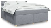vidaXL Cama com molas/colchão 180x200 cm tecido cinzento-claro
