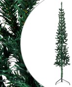 vidaXL Meia árvore de Natal fina com suporte 150 cm verde