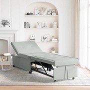 vidaXL Sofá Cama Design Retrátil 3 em 1 Cinza Claro Veludo