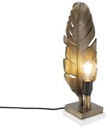 Candeeiro de mesa Art Deco bronze com base em mármore - Leaf Art Deco,Clássico / Antigo,Country / Rústico