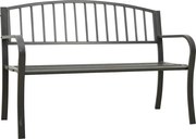 vidaXL Banco de jardim 125 cm aço cinzento