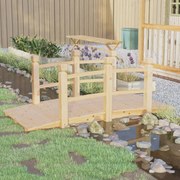 vidaXL Ponte de jardim com corrimões 150x67x56 cm abeto maciço