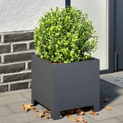 vidaXL Vaso/floreira de jardim 2 pcs 30x30x30 cm aço antracite