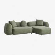 Sofá Modular Chaise Longue Direito De 2 Peças Em Coco Chenille Chenille Verde Sálvia - Sklum