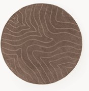 Tapete redondo de lã artesanal Aaron