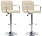 vidaXL Bancos de bar 2 pcs tecido cor creme