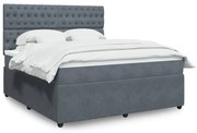 vidaXL Cama com molas/colchão 180x200 cm veludo cinzento-escuro