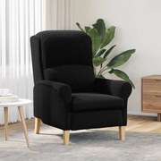 vidaXL Poltrona Ergonómica Preta Tecido, Madeira Padrão Ergonómica