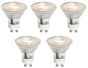 Set van 5 GU10 50mm 3-staps dimbaar in Kelvin LED lampen helder 4.9W 450 lm 2000-2700K