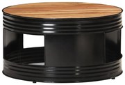 vidaXL Mesa de centro 68x68x36 cm madeira de acácia maciça preto