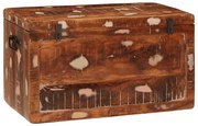 vidaXL Caixa de Armazenamento Castanho Madeira de manga maciça